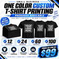 12 - One Color Custom T-shirt Printing