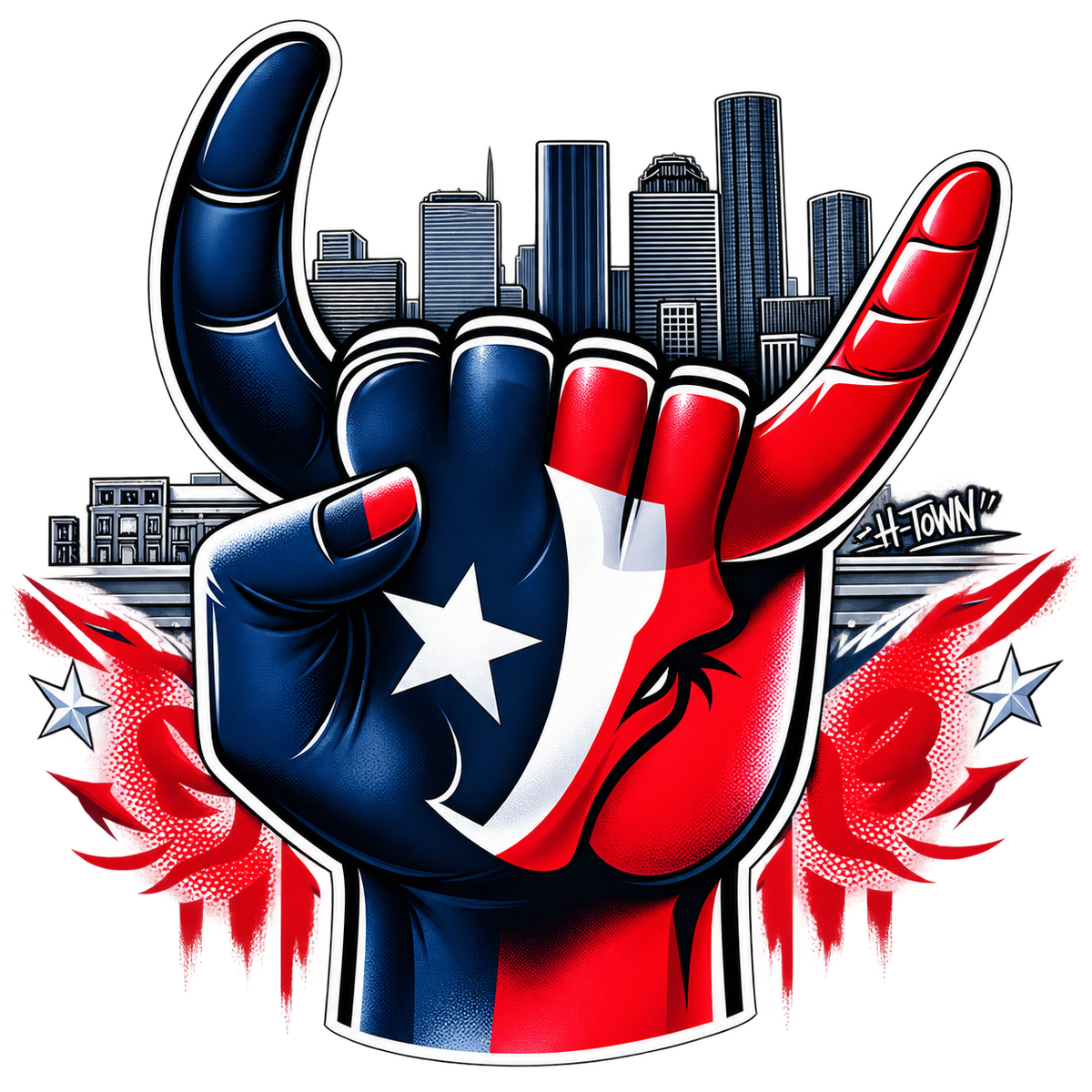 Texas Bullhand DTF Transfer